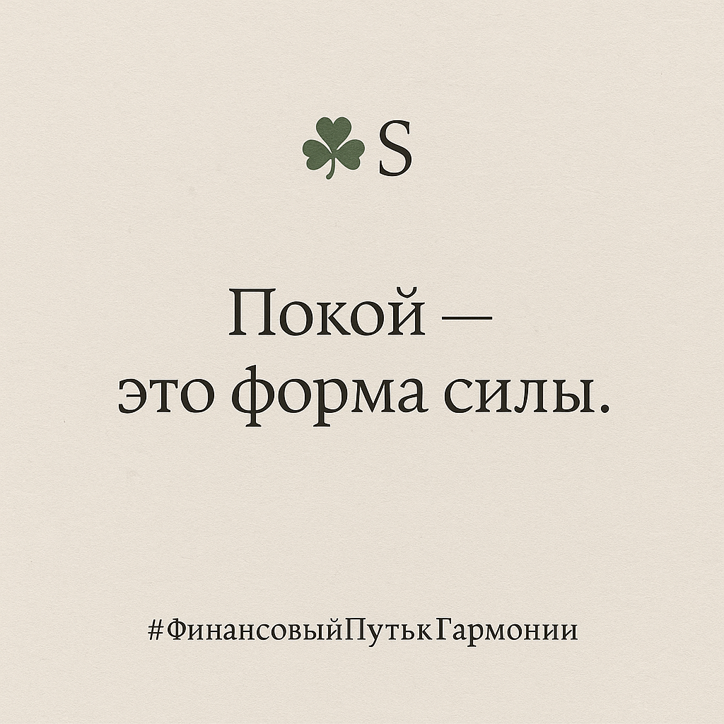 Покой — основа богатства