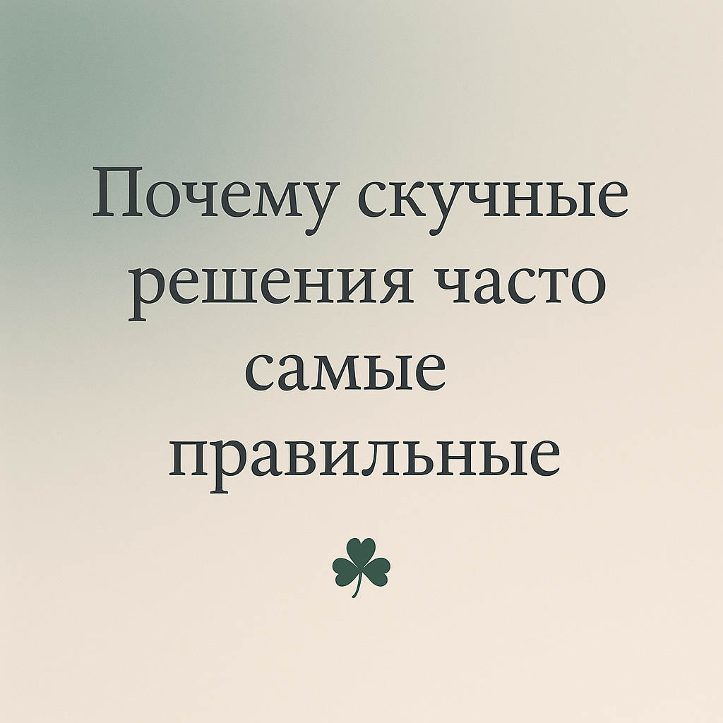 Почему скучные инвестиции часто самые правильные