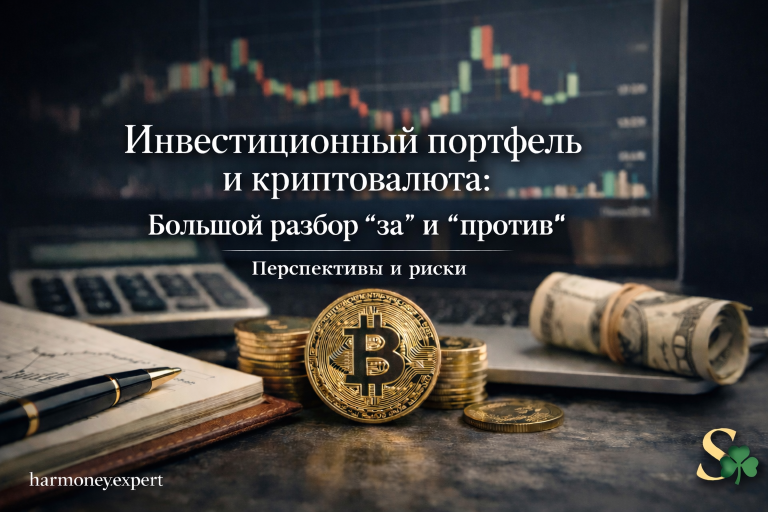Инвестиционный портфель и криптовалюта: большой разбор «за» и «против».