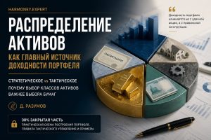 Распределение активов между акциями, облигациями, золотом, денежными инструментами и недвижимостью